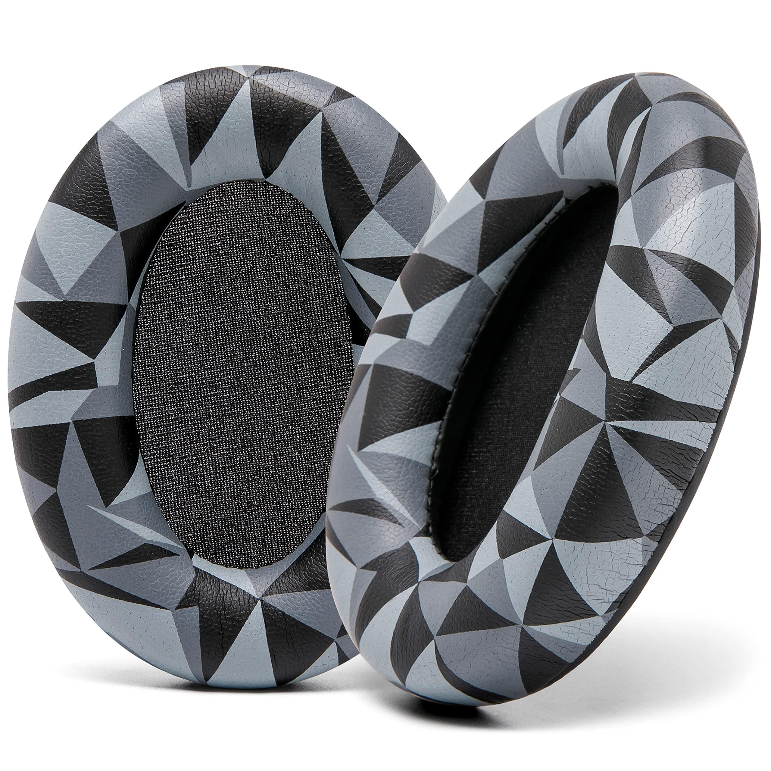 WC WC Wicked Cushions Extra Thick Replacement Earpads Compatible with Sony WH-1000XM3 Headphones - Geo Grey
