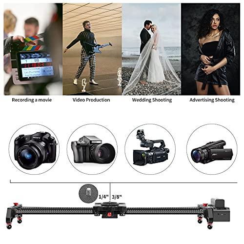 GVM Great Video Maker GVM Motorized Camera Slider,31" Wireless Carbon Fiber Dolly Rail Camera Slider with APP Control, Motorized Time Lapse and Video Shot Follow Focus Shot and 120 Degree Panoramic Shooting