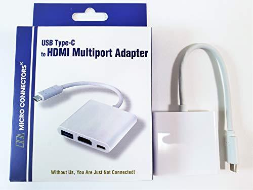 MICRO CONNECTORS Micro Connectors USB31-UCHDMIU3 USB-C to HDMI Multiport Adapter, White