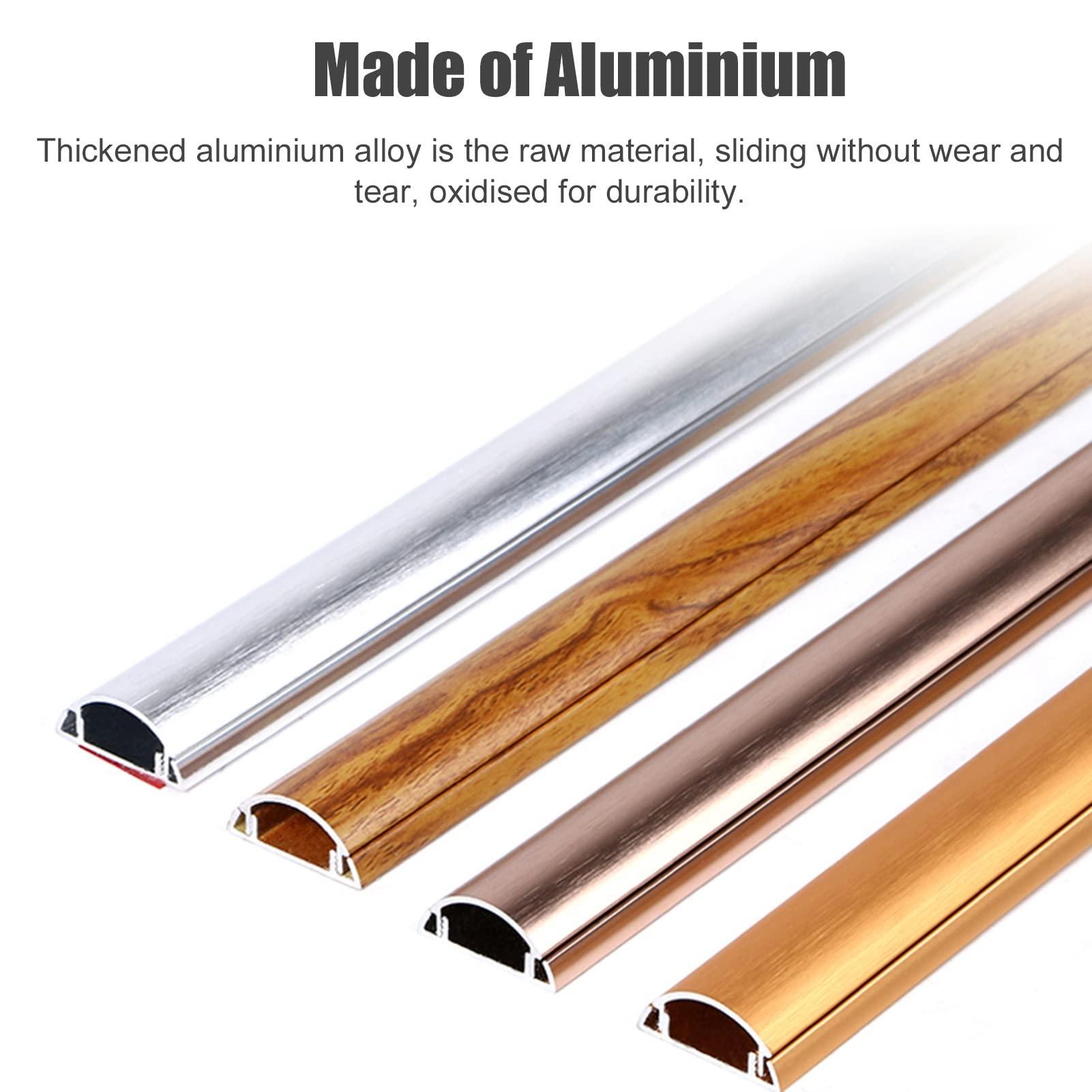 HAIXHX Aluminum Alloy Cable Cover, Waterproof Half Round Cord Cover Protector Self Adhesive TV Wire Hider for Office/Home/Workshop (Color : Silver, Size : No.2)