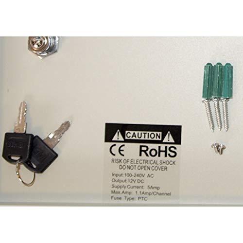 Evertech Evertech 9 Channel Power Distribution Box for Security Camera with Key Lock 12V DC 5A Ampere Auto Reset w/CCTV Sign