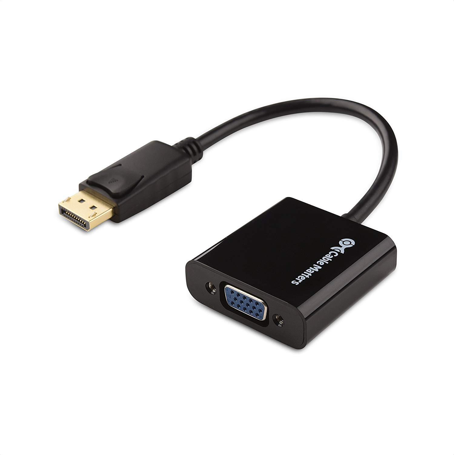 Cable Matters Cable Matters DisplayPort to VGA Adapter Male to Female, Gold Plated DP to VGA Adapter, Display Port to VGA Convertor, in Black