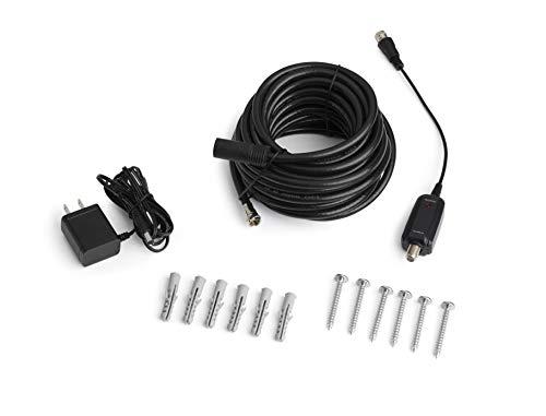 One For All One For All Amplified Attic/Outdoor HDTV Antenna for 1080P 4K Free TV Channels, 85 Miles Long Reception Range, Fixing Materials Included, White Model 17421