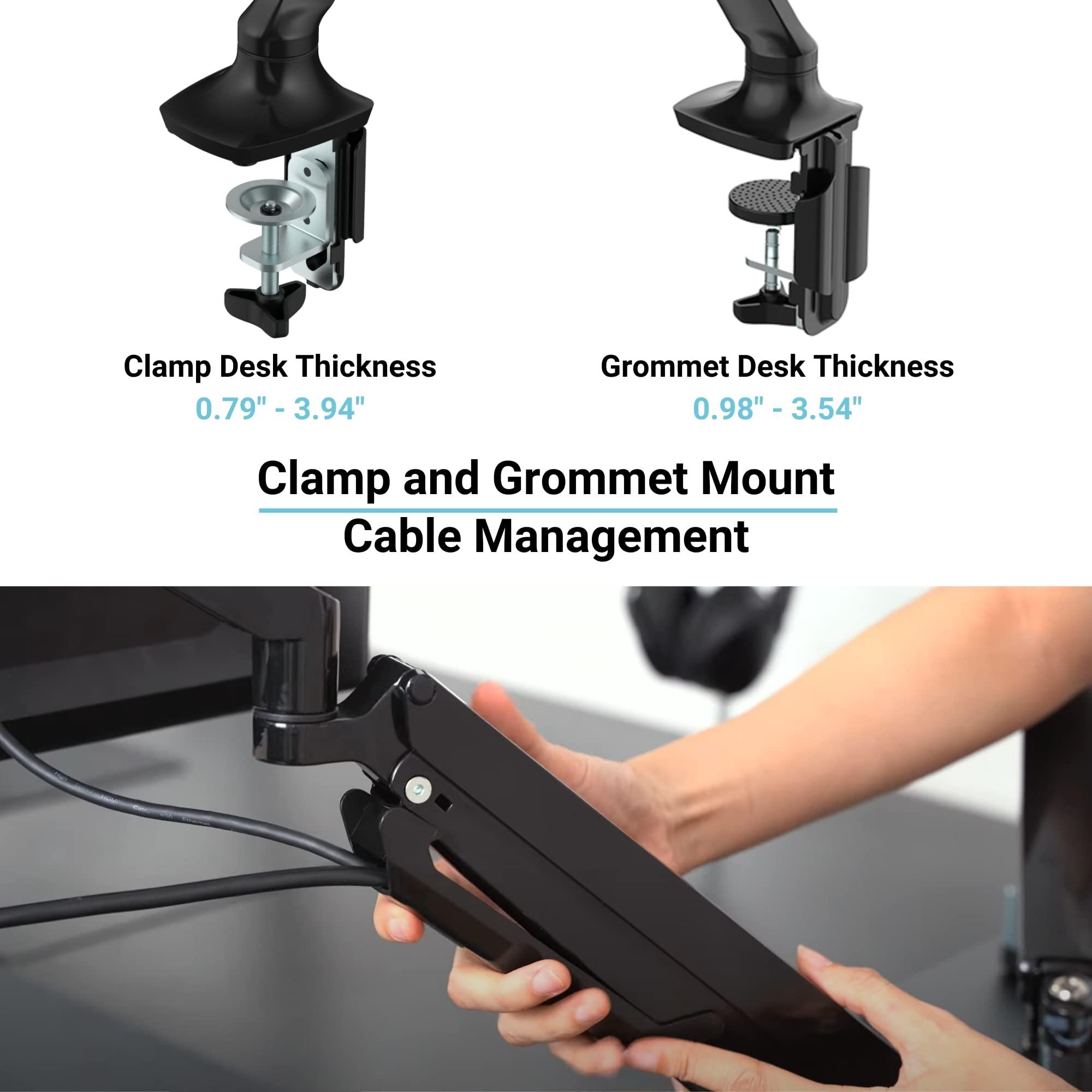 Progressive Desk Progressive Desk Single Gas Spring Monitor Stand - Fits 17"-30" Monitors - 180 Monitor Rotation - Arm Holds Up to 20 lbs