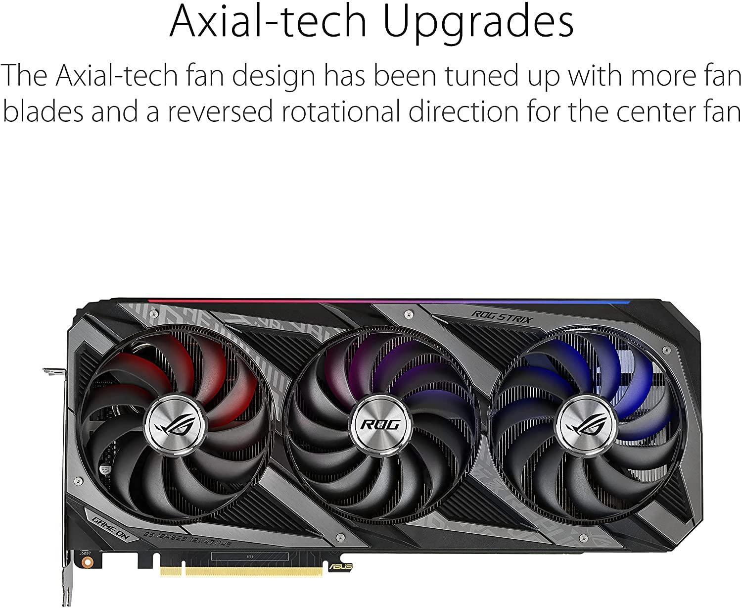 ASUS ASUS ROG Strix NVIDIA GeForce RTX 3070 Ti OC Edition Gaming Graphics Card (PCIe 4.0, 8GB GDDR6X, HDMI 2.1, DisplayPort 1.4a, Axial-tech Fan Design, 2.9-Slot, Super Alloy Power II, GPU Tweak II)