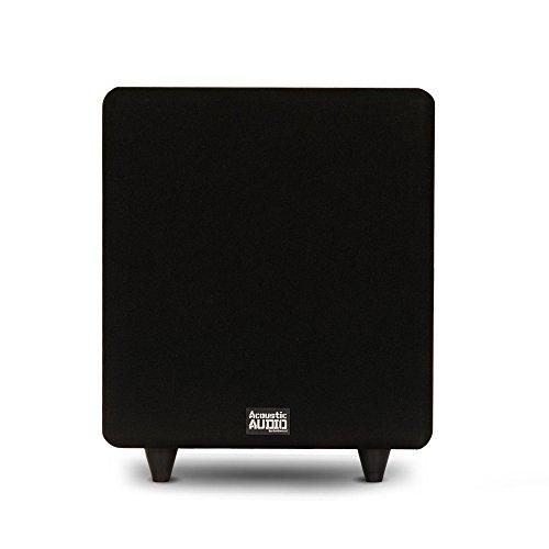 Acoustic Audio by Goldwood Acoustic Audio PSW400-10 Home Theater Powered 10" LFE Subwoofer Black Front Firing Sub,400 Watts