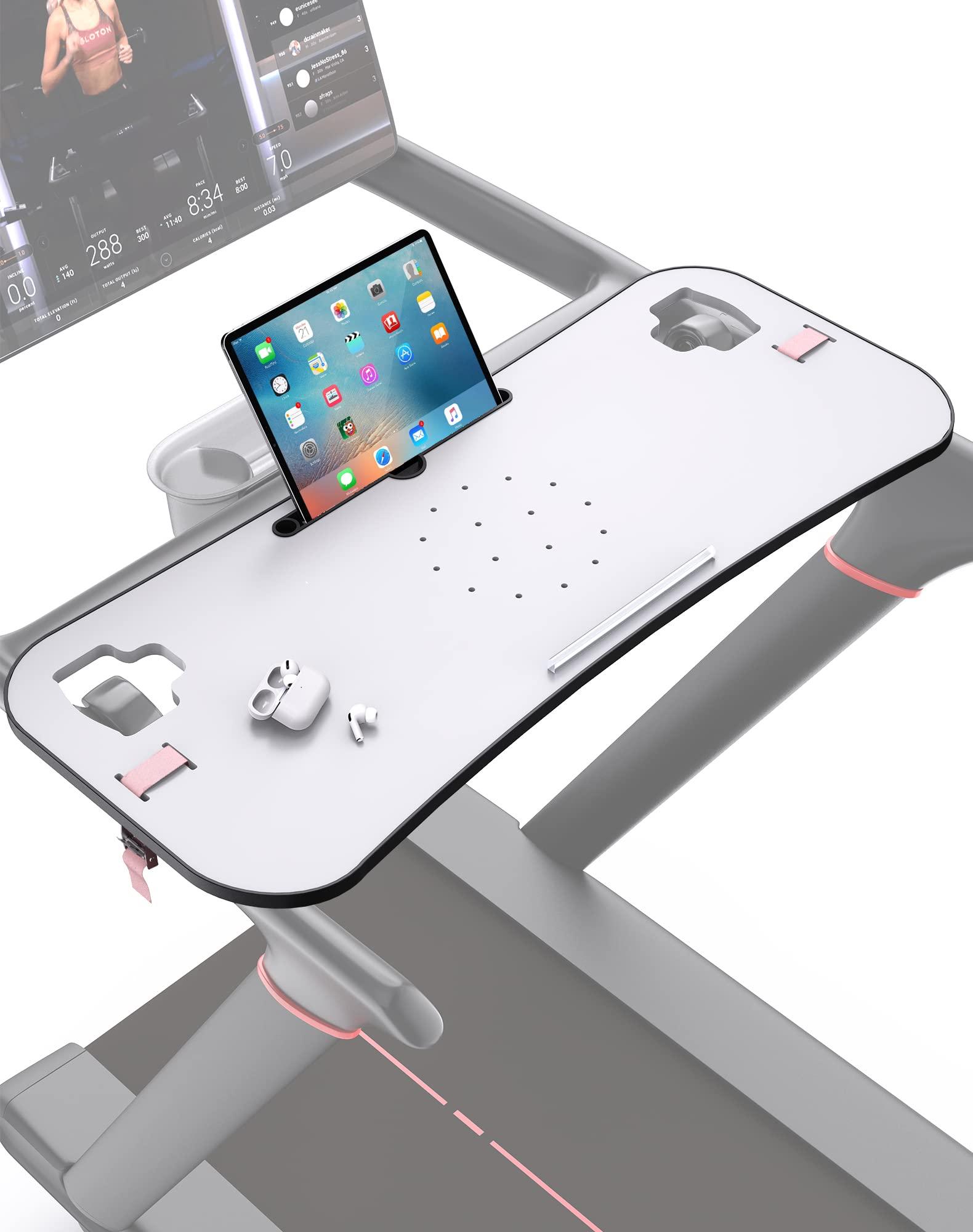 Qsxou Qsxou Treadmill Desk Attachment,Peleton Tread Tray Accessories Laptop Stand with Tablet Holder and Edge Protector,Treadmill Workstation for Home/Office