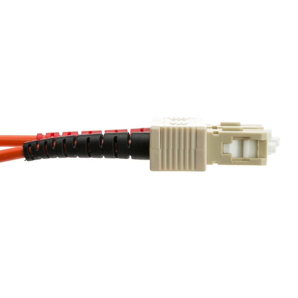 CableWholesale CableWholesale Fiber Optic Cable, 2 Meter (6 feet) SC to SC Subscriber Connector Duplex 50/125 OM2 Multi-Mode Fiber Optic SC/SC Optical Connection Cable