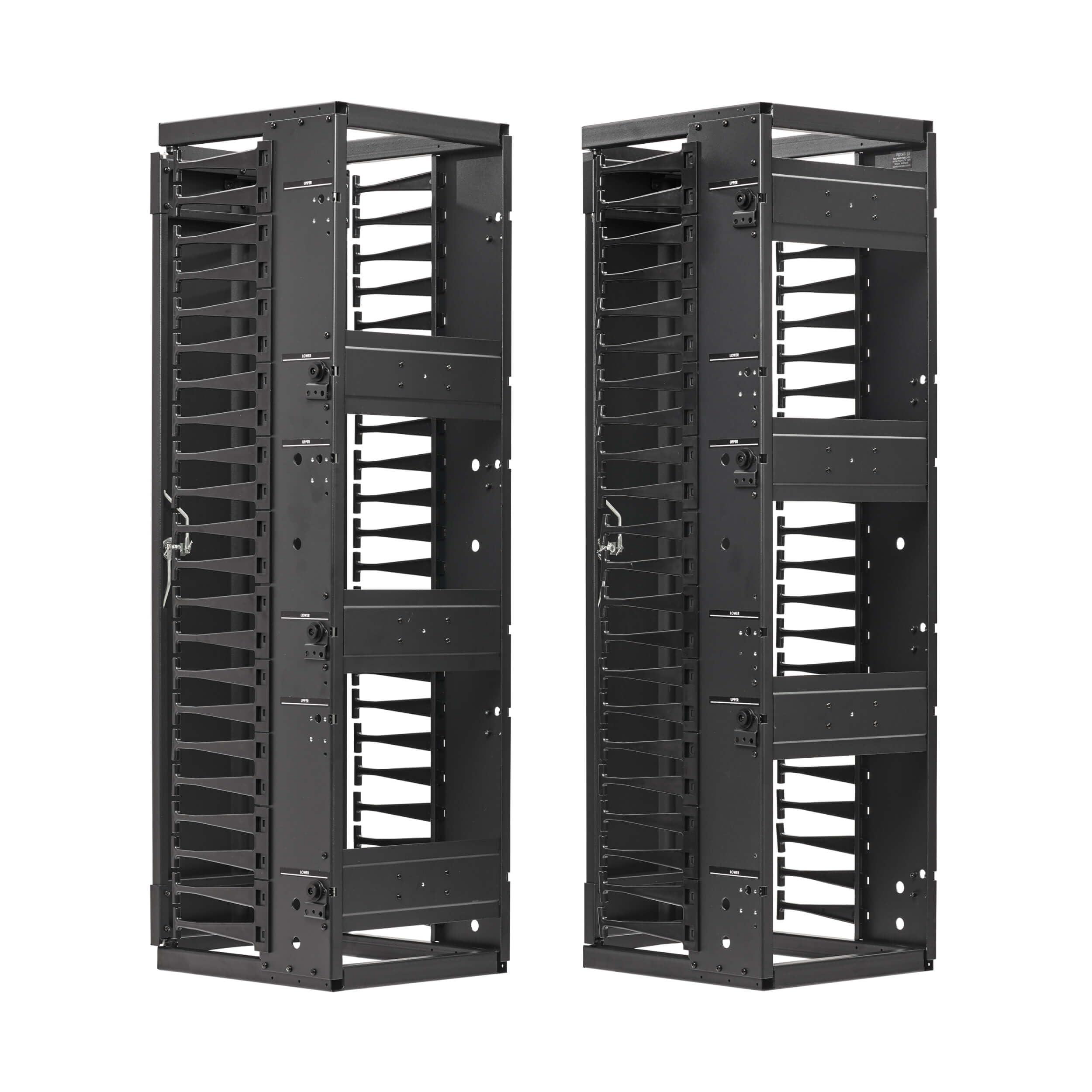 Tripp Lite Tripp Lite Vertical Cable Manager, High-Capacity Deep Double Finger Duct, Front-Facing Cover, Two 3.5 feet Tall Sections, 12 inch Wide x 11.4 inch Depth, Black, 5-Year Warranty (SRCABLEVRT12HD)