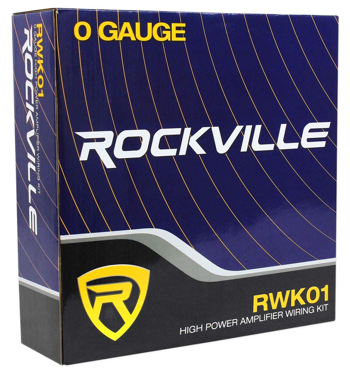 Rockville Rockville RXC4D 4 Farad/12 Volt Digital Power Capacitor+RWK01 0 AWG Amp Wire Kit