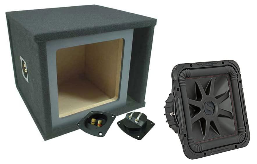KICKER Kicker 44L7S122 Solo-Baric 12 Square L7 Dual 2 Ohm Sub and ASC SOLOSQ1X12V Single Sub Box Enclosure