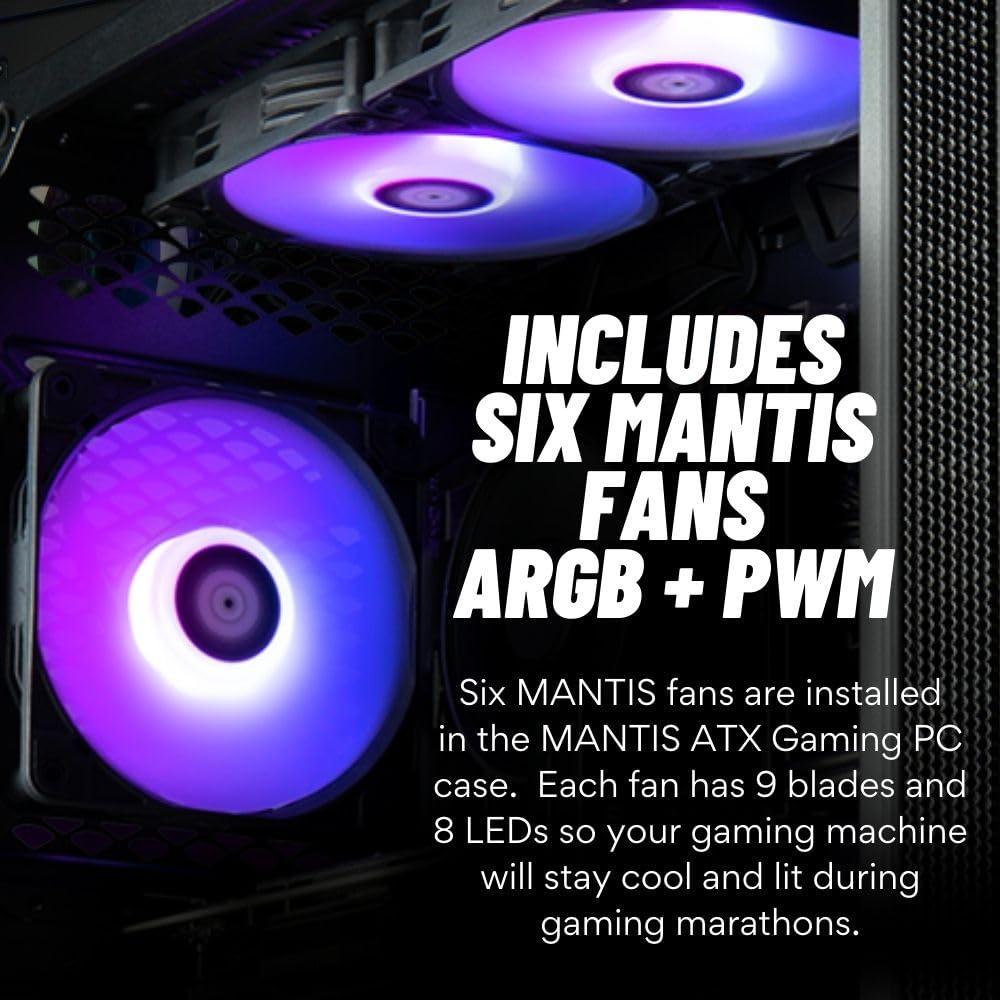 Empowered PC Mantis V2 Gamer Desktop PC (NVD GeForce RTX 4060 Ti, Intel 10-Core i7-12700KF Processor (> 11700F), 32GB DDR5 RAM, 1TB NVMe Gen4 SSD, WiFi 6, USB-C, Windows 11 Pro) RGB Gaming Computer Tower