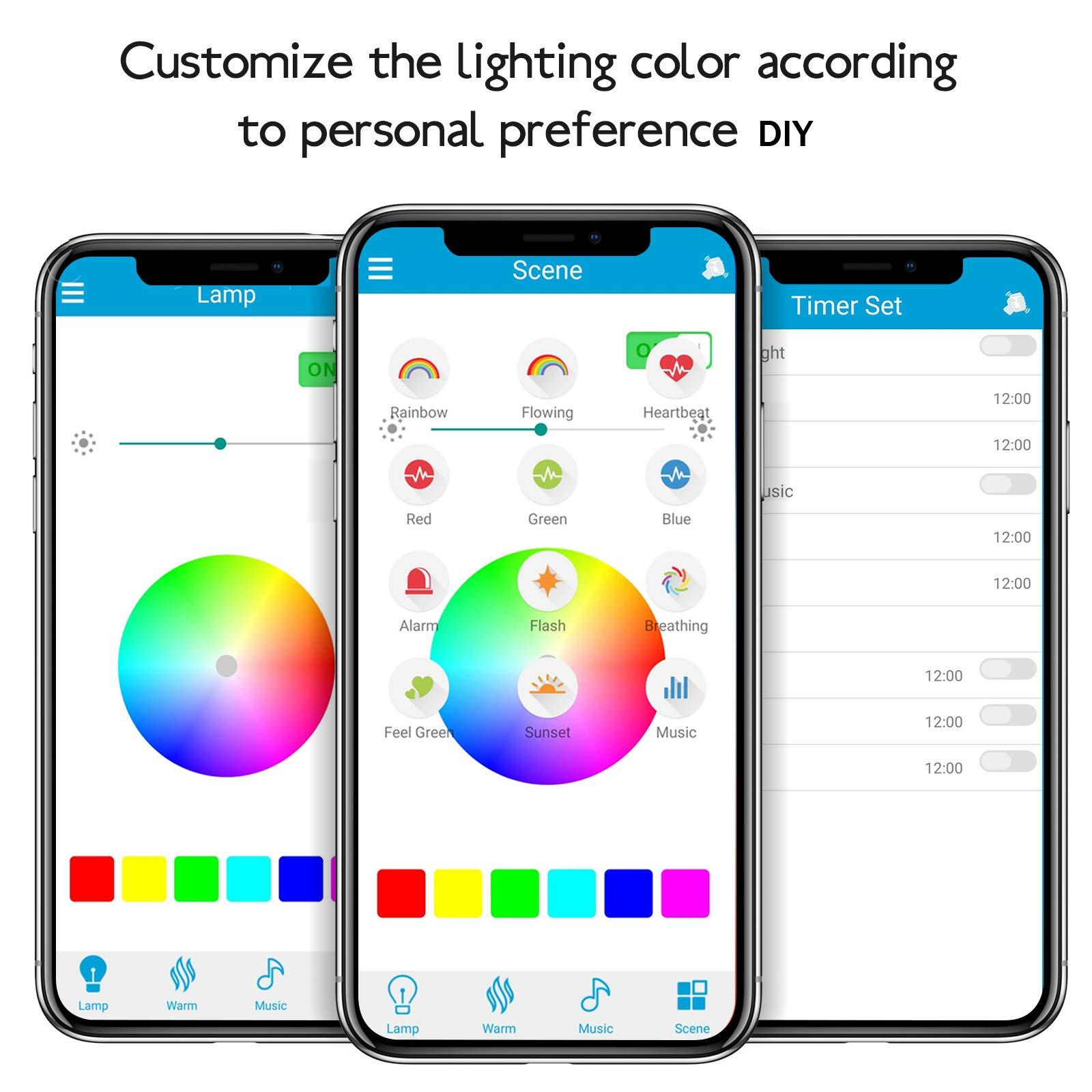 Genolite Genolite Smart Light Bulb with Bluetooth Speaker 7W 350lm 2700-6500k E27 Controlled RGB Multi Color Adjustable and Dimmable by Wireless APP Music Speaker and Bulb 2 in 1 Mood Lighting