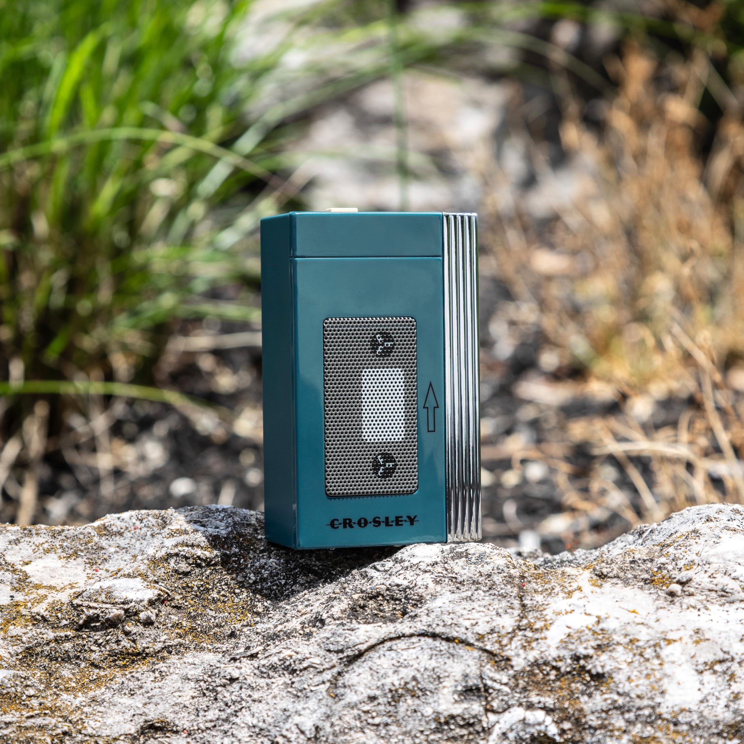 Crosley Crosley CR3047A-TL Mini Retro 80's Portable Bluetooth Speaker, Wireless with Microphone, Vintage, Teal