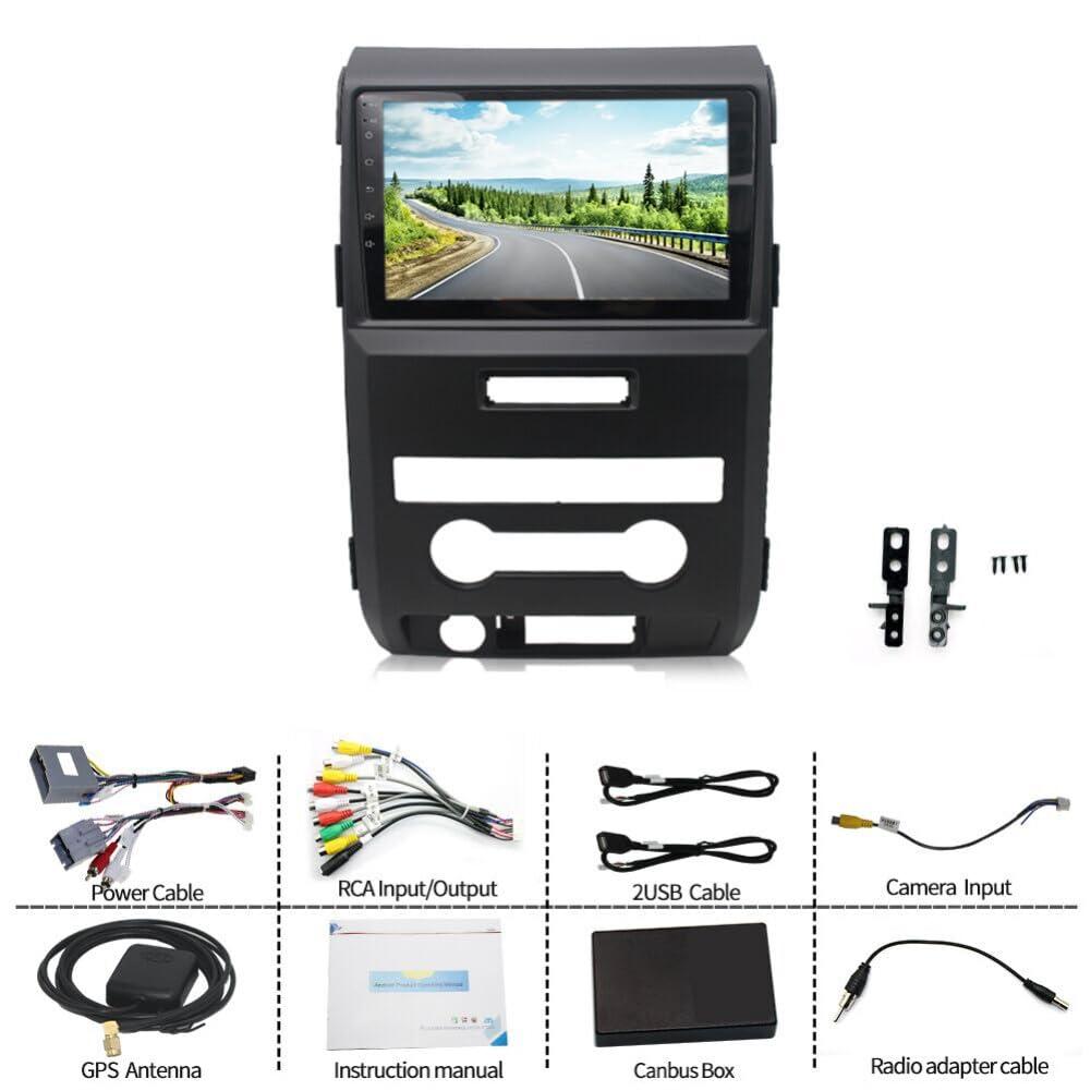 Hiolpen Hiolpen Double Din Car Stereo for Ford F150 2009-2014 9 Inch HD Touch Screen Android 13 Car Audio Multimedia Receiver with CarPlay Android Auto GPS Radio Navigation Bluetooth Camera - 2+32G