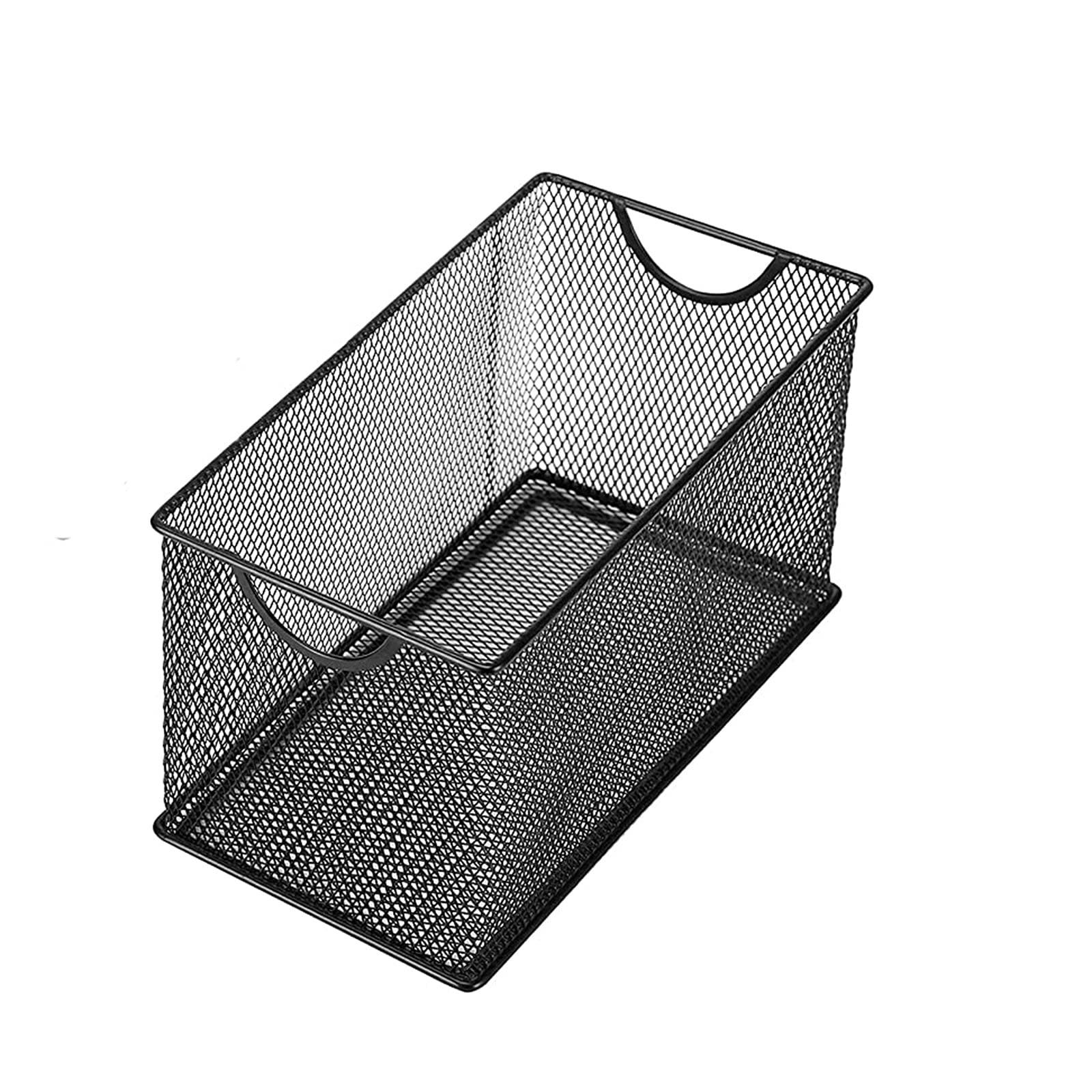 DCFV Metal Wrought Iron Metal Mesh CD Storage Boxes DVD/BluRay/Games Desktop Magazine Toy Household Debris Finishing Rack (Color : Black)