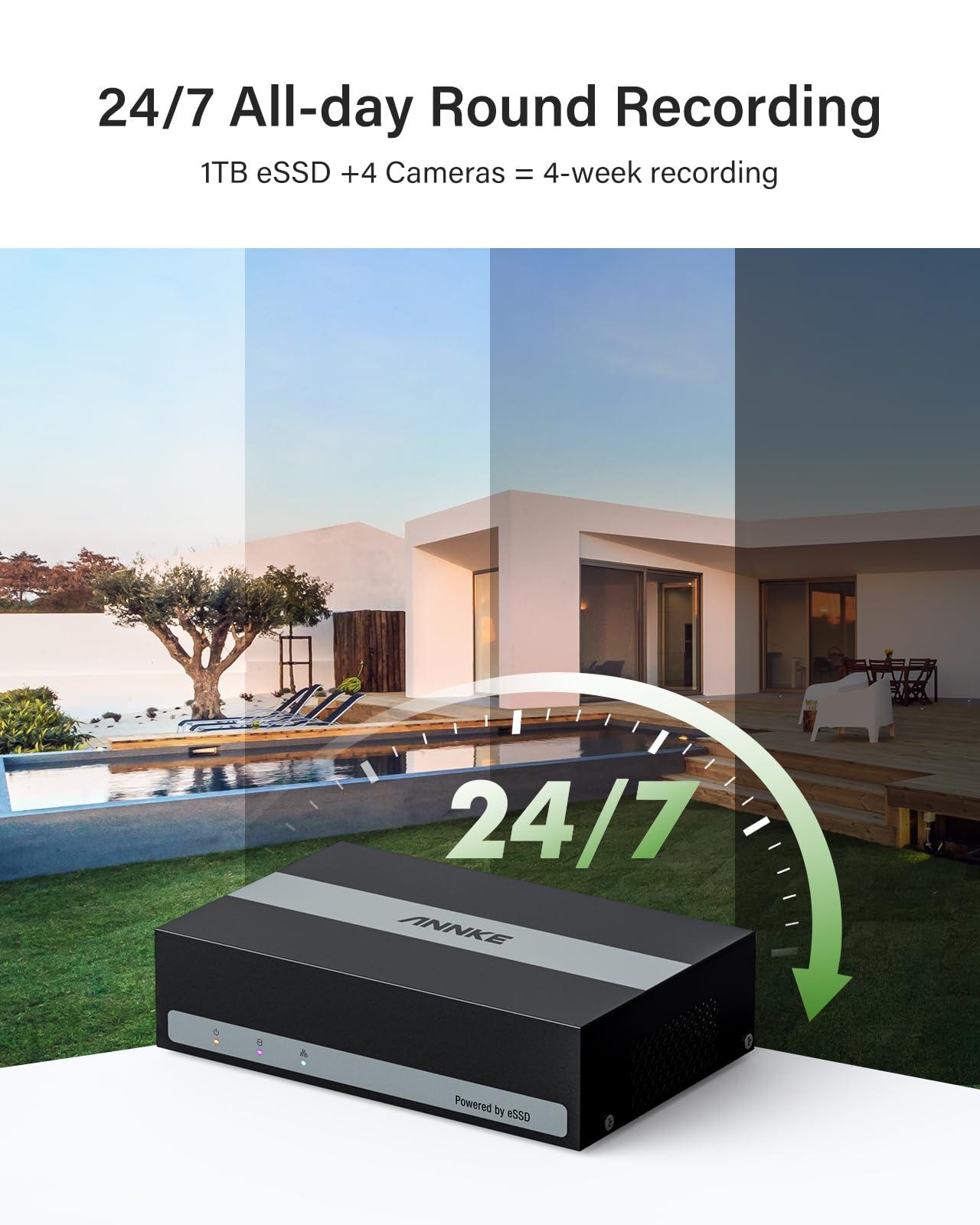 ANNKE ANNKE 8 Channel 3K Lite Security Digital Video Recorder with 1TB Hard Drive, H.265+ Hybrid 5-in-1 Surveillance DVR, Human & Vehicle Detection, Supports 8CH Analog and 2 IP Cameras for 24/7 Home CCTV