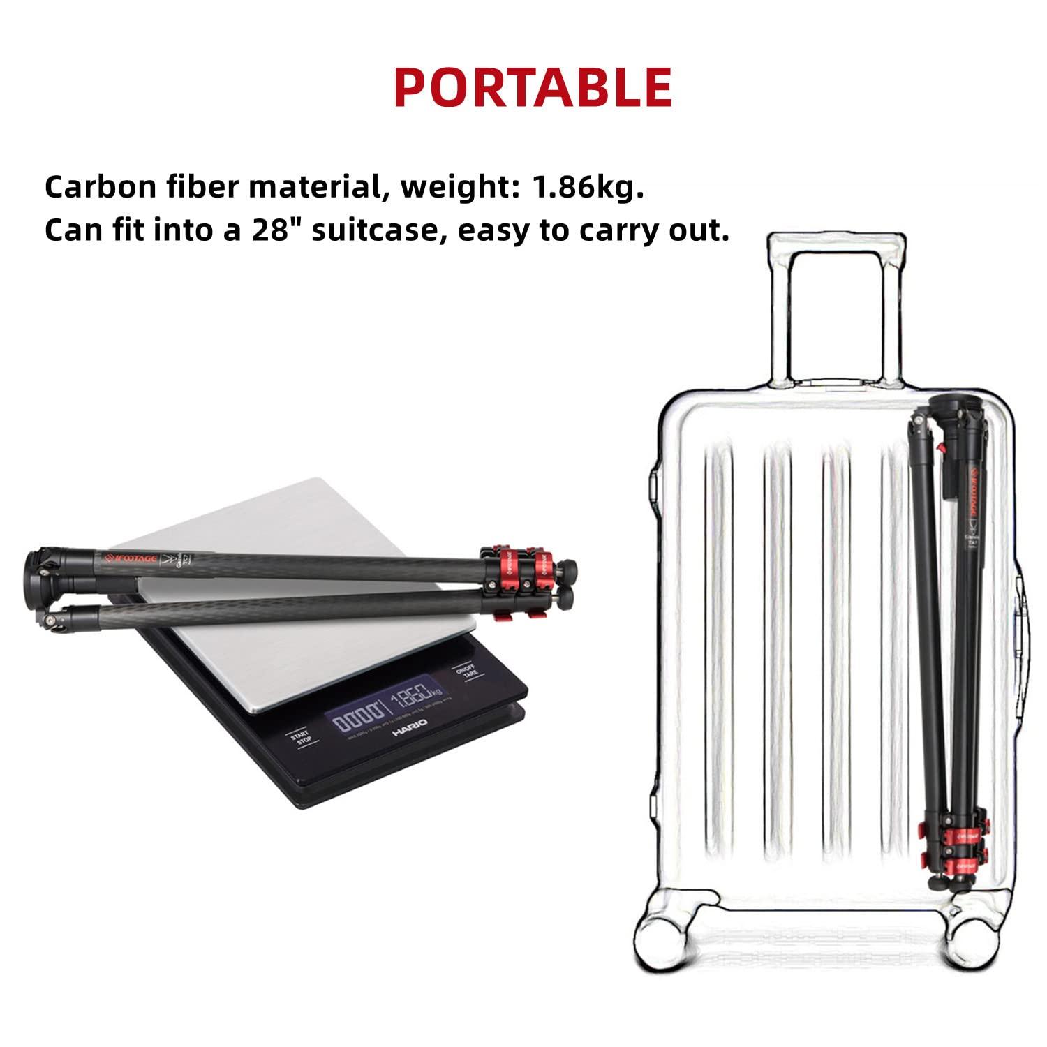 IFOOTAGE IFOOTAGE Gazelle TC7 Carbon Camera Tripod, Professional Video Tripod 3 Sections with Quick Release Handle,Komodo K5S Video Fluid Head for Professional Photographyand Video Production(Suit