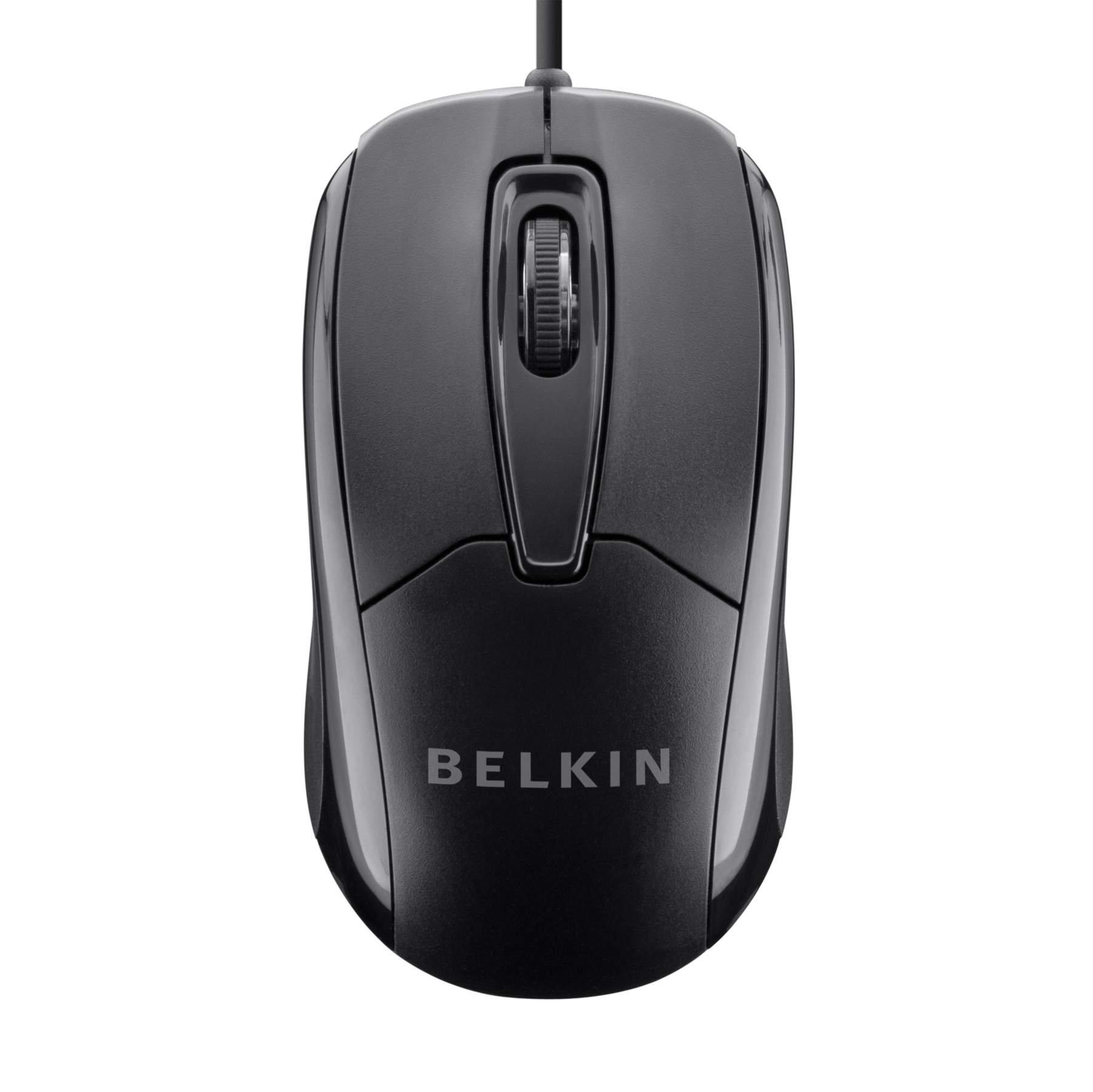 Belkin Belkin 3-Button Wired Computer Mouse - Ambidextrous, Ergonomic Mouse With 5-Foot USB-A Cord - 800 DPI Wired Mouse With Mouse Wheel Compatible with PCs, Macs, Desktops and Laptops - Black