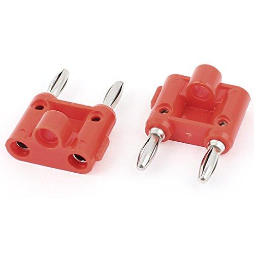 uxcell uxcell 5pcs Red 4mm Wire Dual Port Banana Male Connector Audio Jack for Speaker