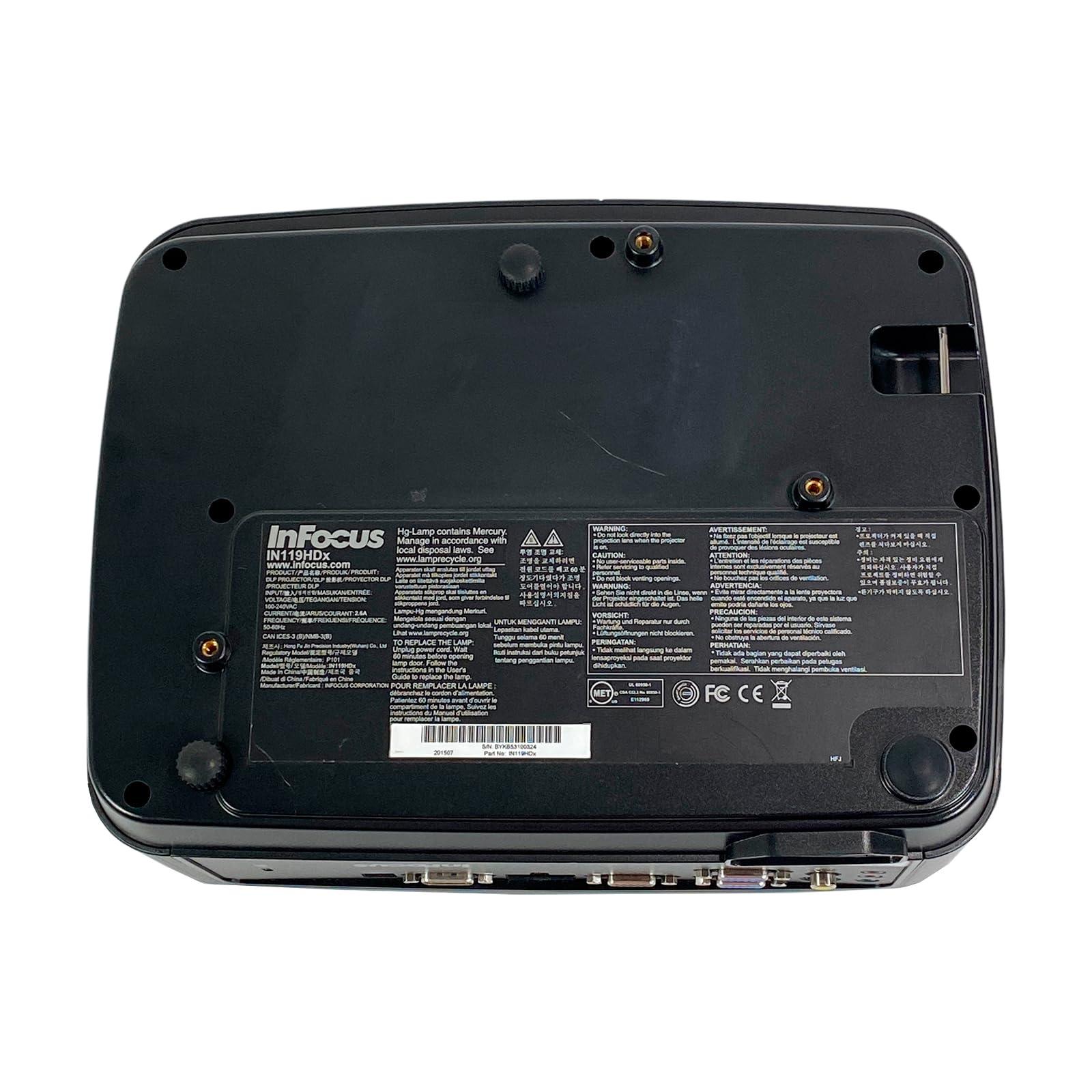 Tekswamp InFocus IN119HDx DLP Projector 3200 ANSI Home Theater Full HD 3D 1080p HDMI, Bundle: Remote Control, HDMI Cable, Power Cable