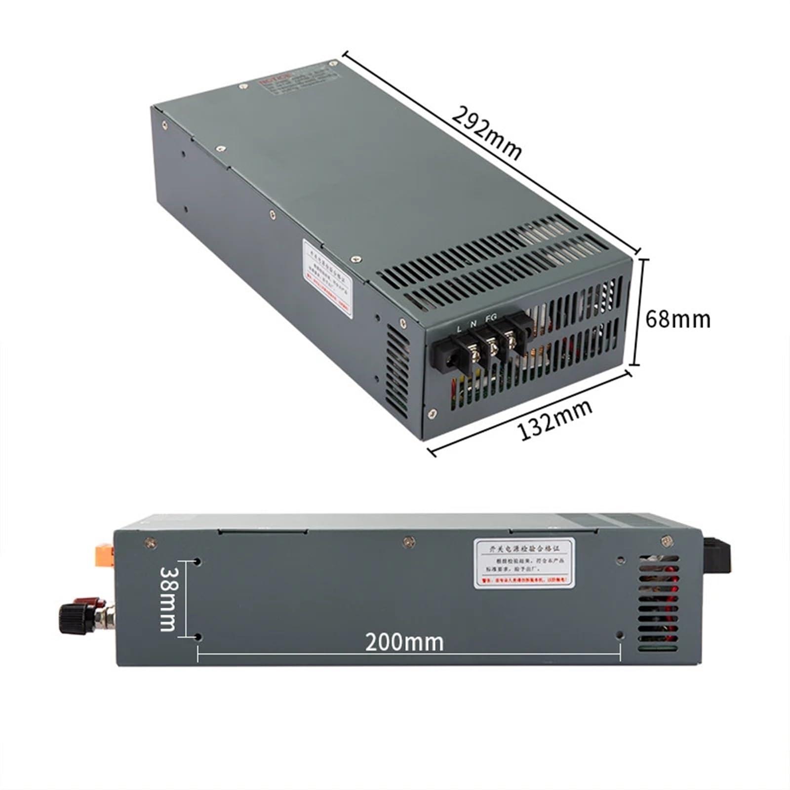 XZKKCD 1000W 1200W 1500W 2000W Industrial Switching Power Supply Adjustable DC 12V 24V 36V 48V 55V 110V 220V 300V 350V (Size : 220V, Color : 48V_1200W)