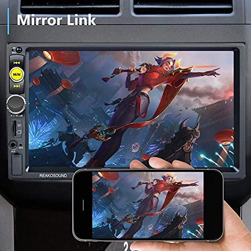 AMprime Double Din Car Stereo with Apple Carplay&Android Auto,7 Inch 1080P Touchscreen Car Radio Multimedia Player with FM Radio Bluetooth Mirror Link SWC USB/SD/AUX-in Port+12LED Backup Camera&Remote Control