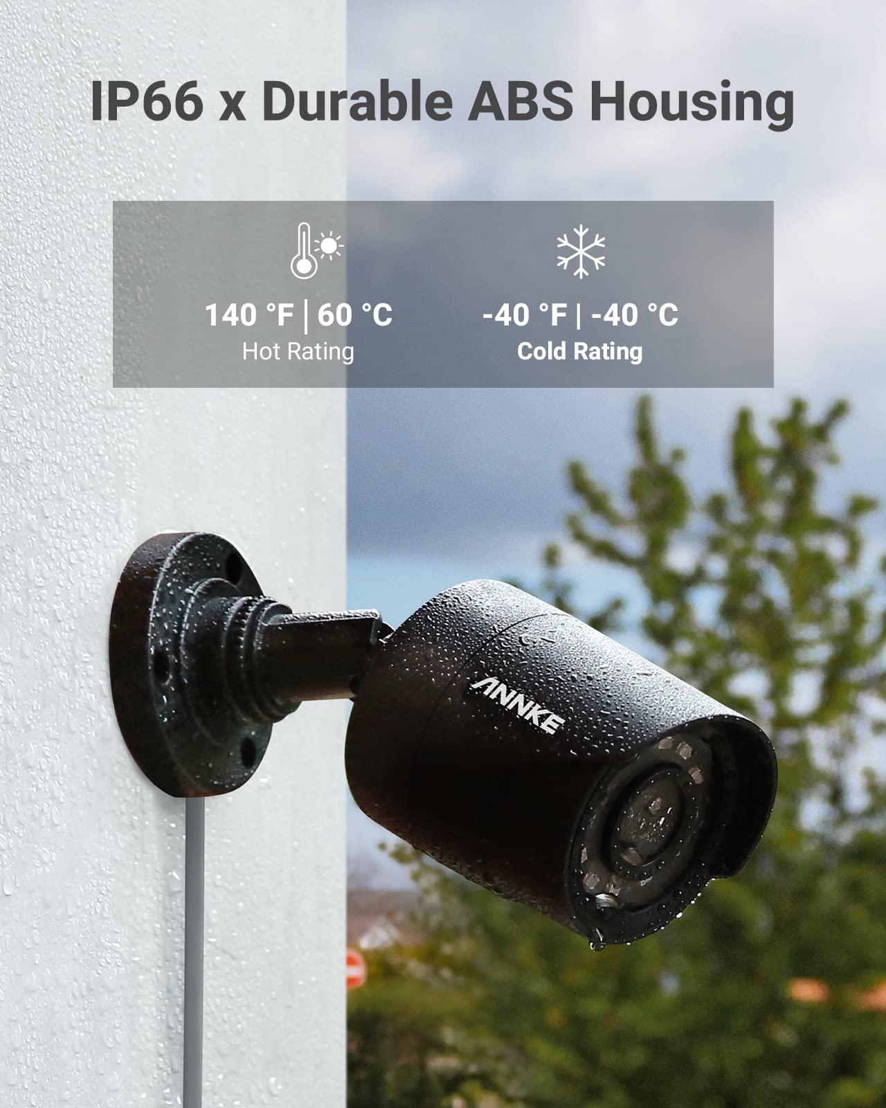 ANNKE ANNKE 8 Channel Security Camera System, 3K Lite DVR Recorder with 1TB eSSD, 8X 2MP IP66 Wired Black Cams, 3.6mm Lens, 100ft Night Vision, AI Motion Detection, Easy Remote Access, Smart Playback