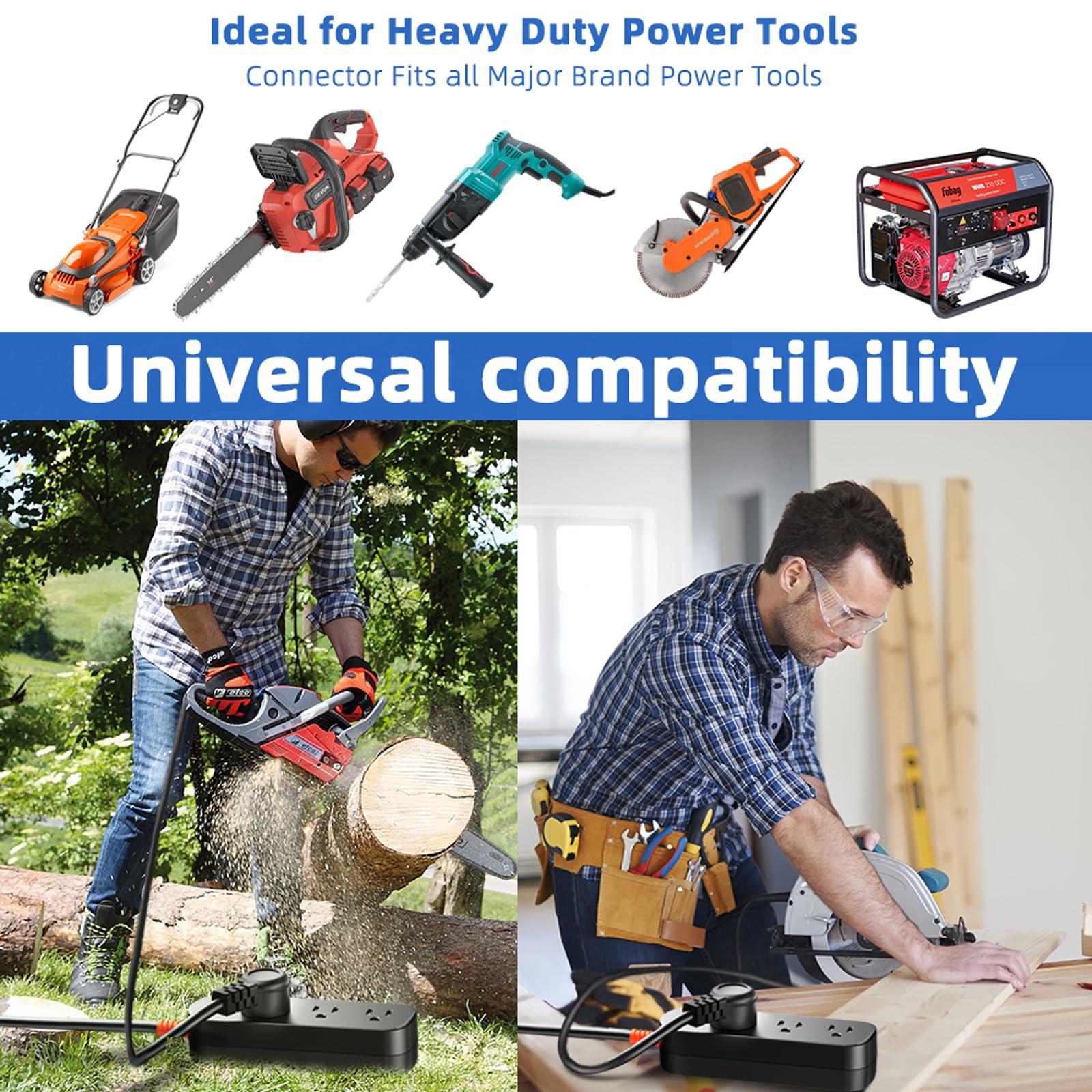 MELAUDI Outdoor Power Strip Weatherproof, 10FT Outdoor Extension Cord, IPX6 Waterproof Surge Protector with 3 Wide Outlets, Shockproof Overload Protection for Camping, Garden, Industrial, Home Power Strip