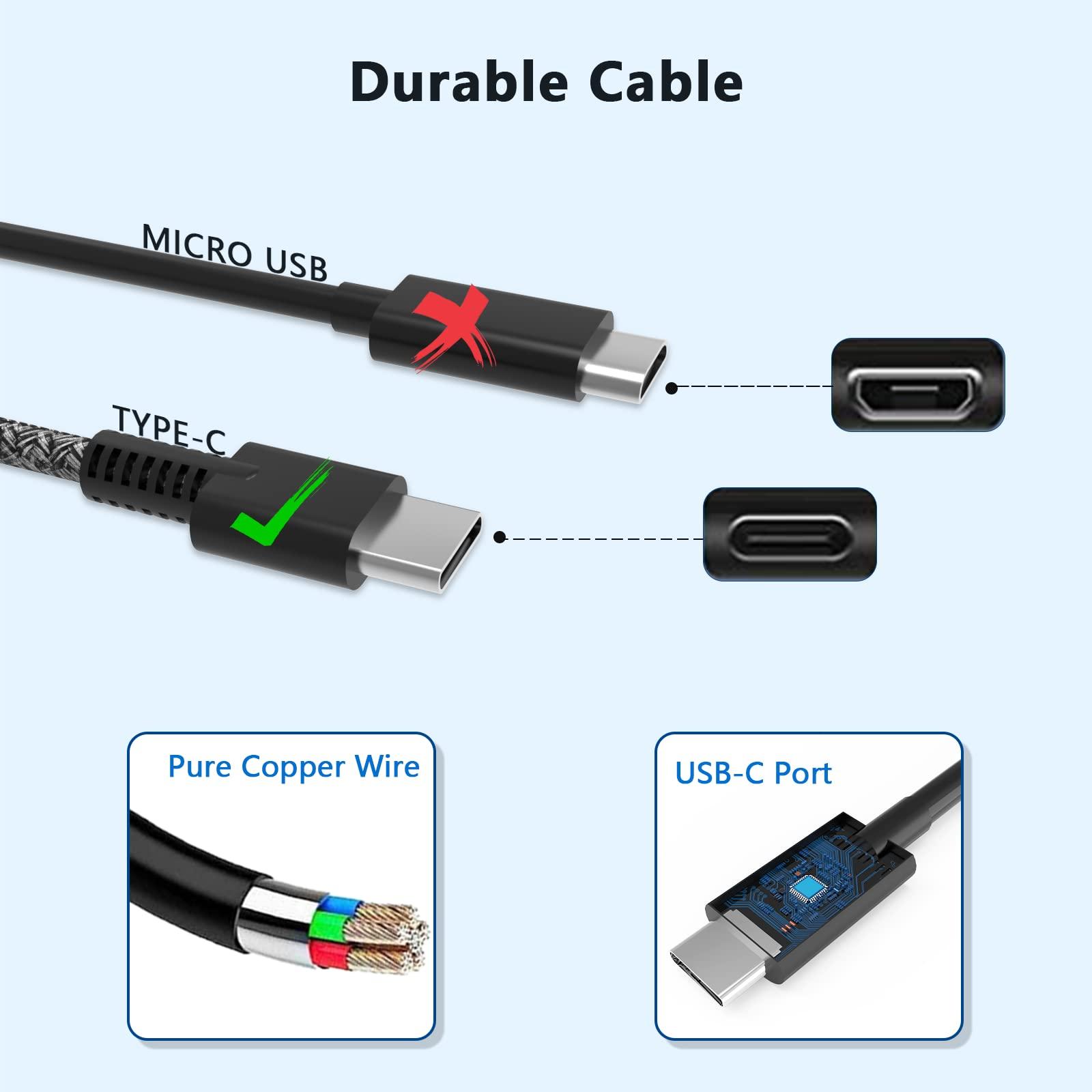 Nivjuky New Slim HP 65W USB C Charger, Compatible with HP EliteBook 830 840 845 865 640 650 1040 G8 G10, Envy x360 15, ZBook, Spectre ProBook Chromebook X360 Elite x2 Power Adapter Supply Cord