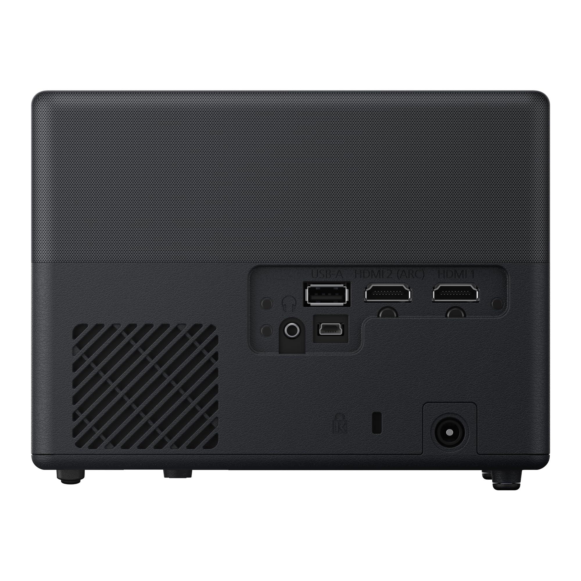 Epson Epson EpiqVision Mini EF12 Smart Streaming Laser Projector, HDR, Android TV, Movies, Family Gaming, Portable, sound by Yamaha, 3LCD, Full HD 1080p, 1000 lumens Color & White Brightness Bluetooth Black