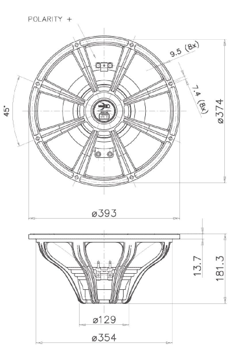 Faital Pro Faital Pro 15HP1020-8 15-inch Super Woofer 8-Ohms Professional Audio Speaker Applications 700 Watts Rms 1400 Watts Max