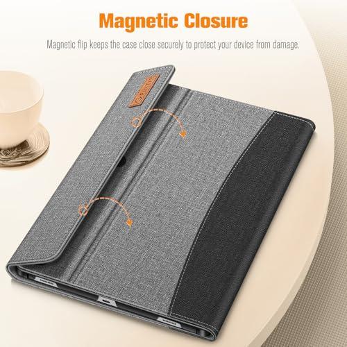 FINTIE Fintie Case for Samsung Galaxy Tab S10 Plus 2024/ S9 FE Plus 5G 12.4 Inch 2023 with Built-in S Pen Holder, Multiple Angle Portfolio Business Cover with Pocket Auto Sleep/Wake, Gray