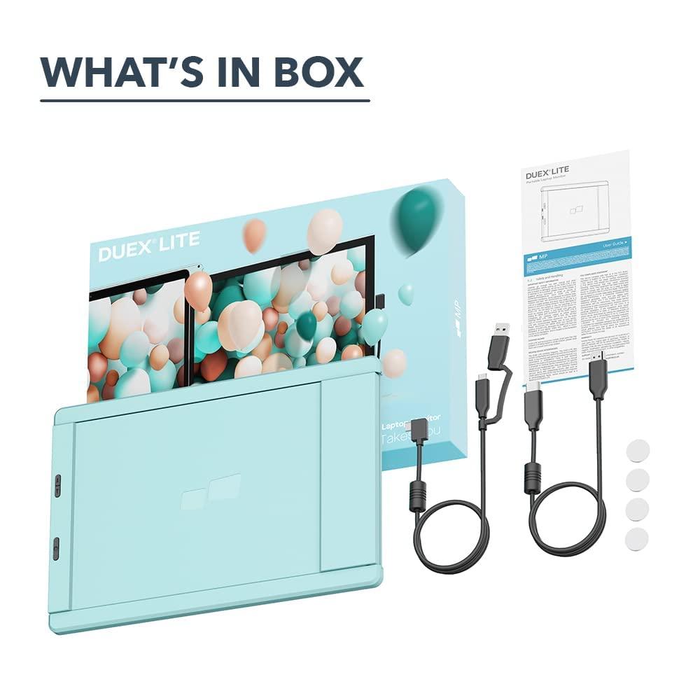 Duex Duex Lite New Mobile Pixels Portable Monitor (2025 Upgraded), 12.5" Full HD IPS Laptop Screen Extender, USB C/HDMI Powered Plug and Play,Windows/Mac/Android/Switch Compatible (Jadeite Green)