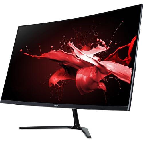 acer acer Nitro ED-Series 31.5" 1500R Curved Monitor, 1920x1080, 75Hz Refresh Rate, 1ms Response Time, AMD FreeSync Monitor, HDMI, VGA, with 5ave HDMI Cable