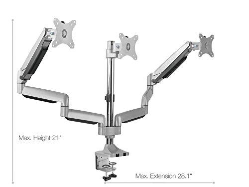 TechOrbits TechOrbits Universal Desk Mount for Triple Monitor - Fits Three 13-30\" Monitors with Swivel & Clamp