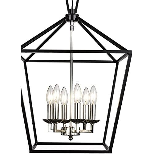TRANS GLOBE Trans Globe Imports 10266 PC/BK Six Light Pendant from Lacey Collection 16.00 inches, Multicolor