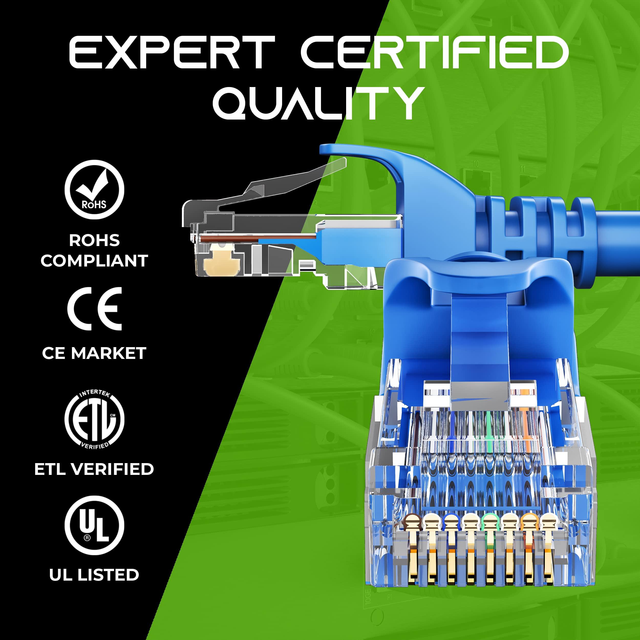 GEARit GEARit 20-Pack Cat6 Patch Cable 20 Feet Cat 6 Ethernet Cable Snagless Flexible Soft Tab - Preimum Series - Blue