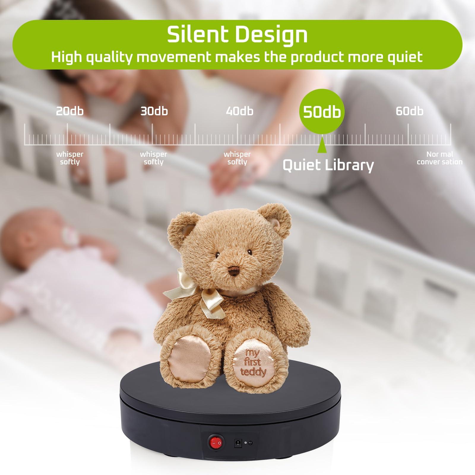 JAYEGT JAYEGT Motorized Rotating Display Stand ,360 Degree Electric Rotating Photography Turntable For Products DisplayVideo Show, Live ShowRemote Control+5 Colors Backgrounds (Black / 11.8inch / 265 Lbs Load / Rechargeable)