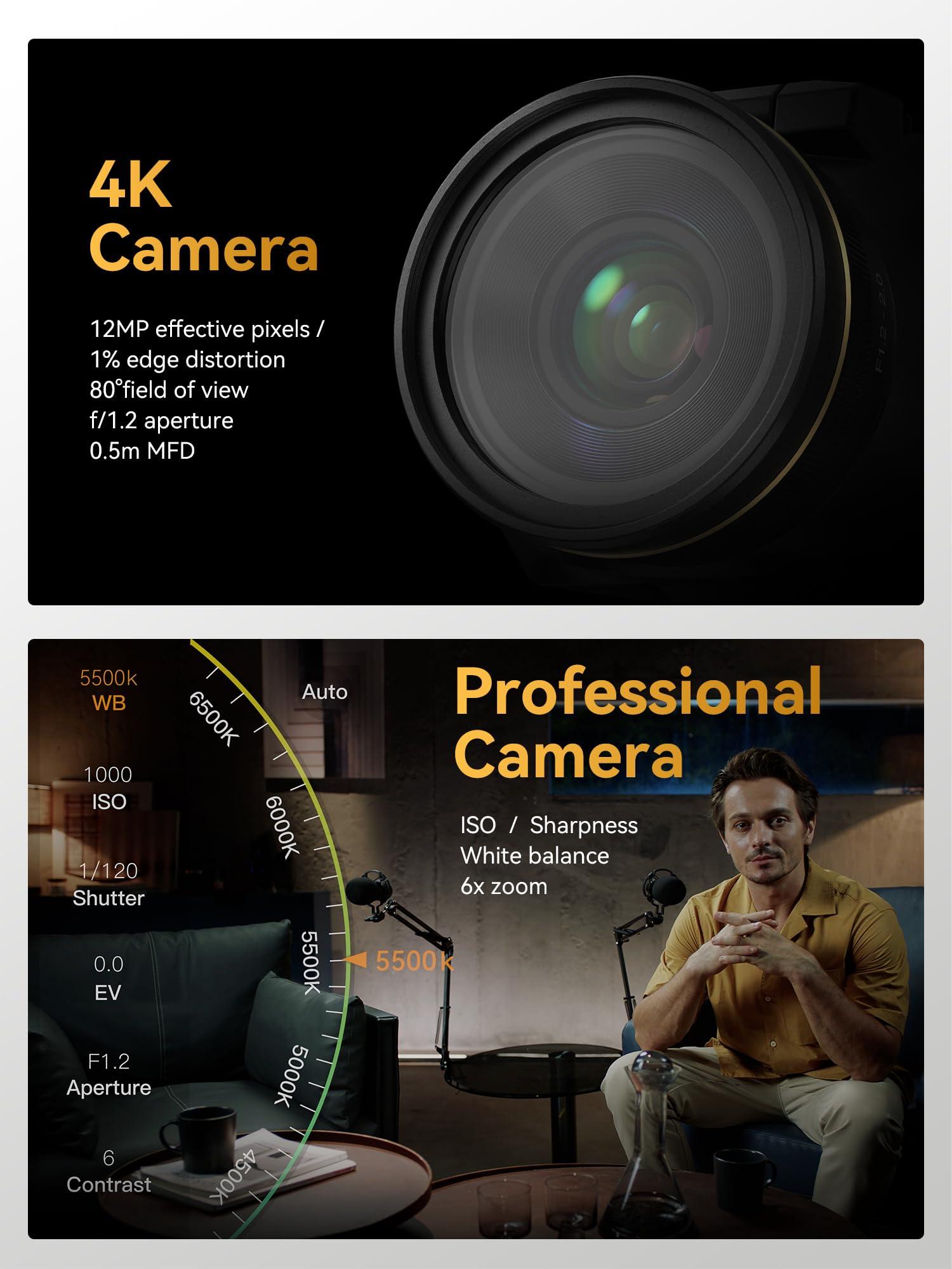 HollyView Hollyland VenusLiv V2 Wireless Live Streaming Camera, 4K30p/RTMP/USB-C/HDMI Video Output, Stream LAN/Wi-Fi, for Built-in Installed Tiktok/YouTube/Facebook/Twitch/Online Course Teaching Live Streaming