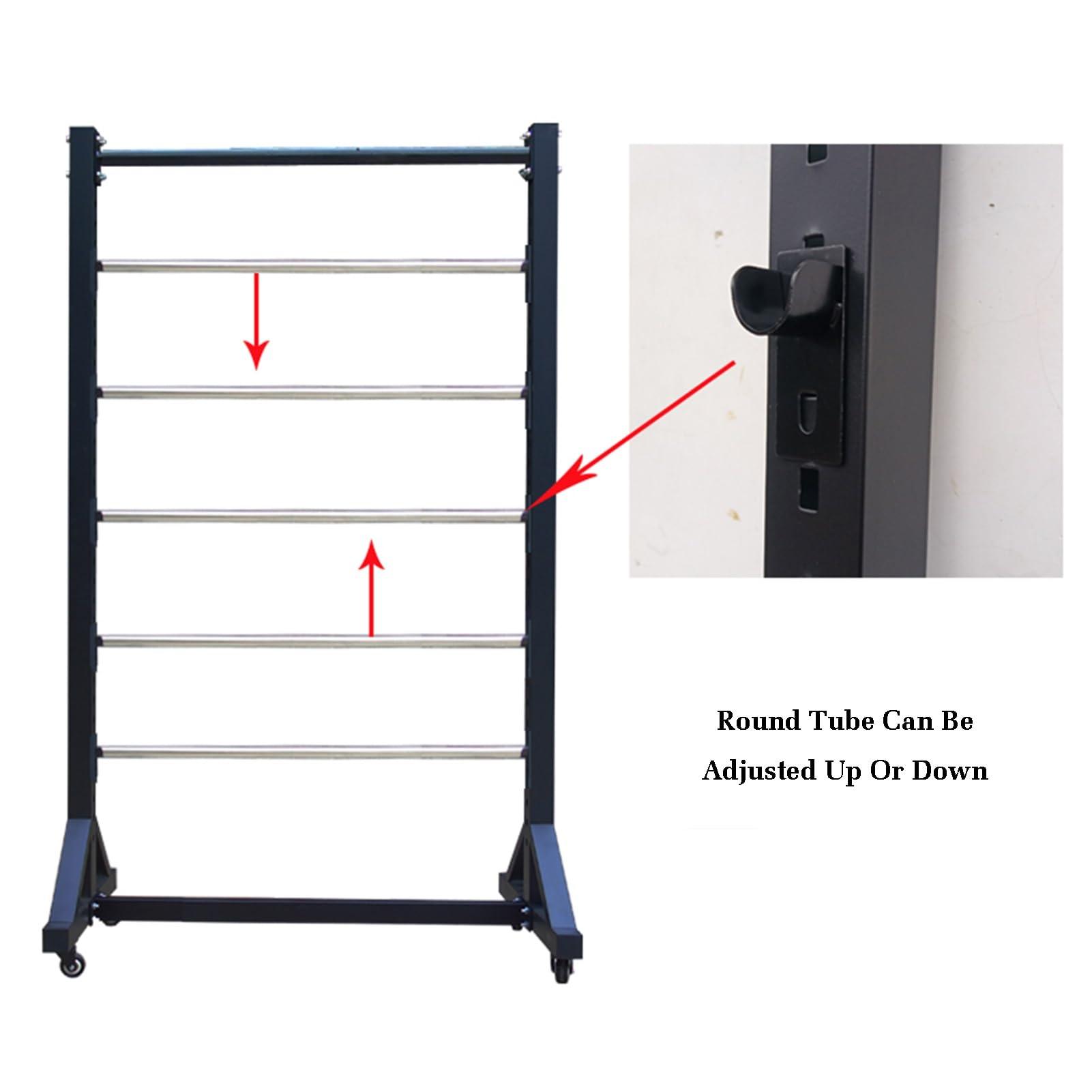 BXKCFYBSQ BXKCFYBSQ Wire Spool Rack with Wheel,Cold-Rolled Steel Wire/Cable Dispenser,with 6 Adjustable Rods,Conduit Display and Storage for Electrical Industrial Retail Use(63x23.6inch)