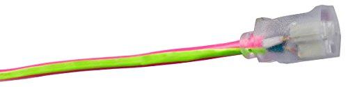 Southwire Southwire Heavy Duty Extension Cord, 100Ft, 12 Gauge, 3 Conductor, Neon Extension Cord, SJTW, Pink and Green, 2549SW0077