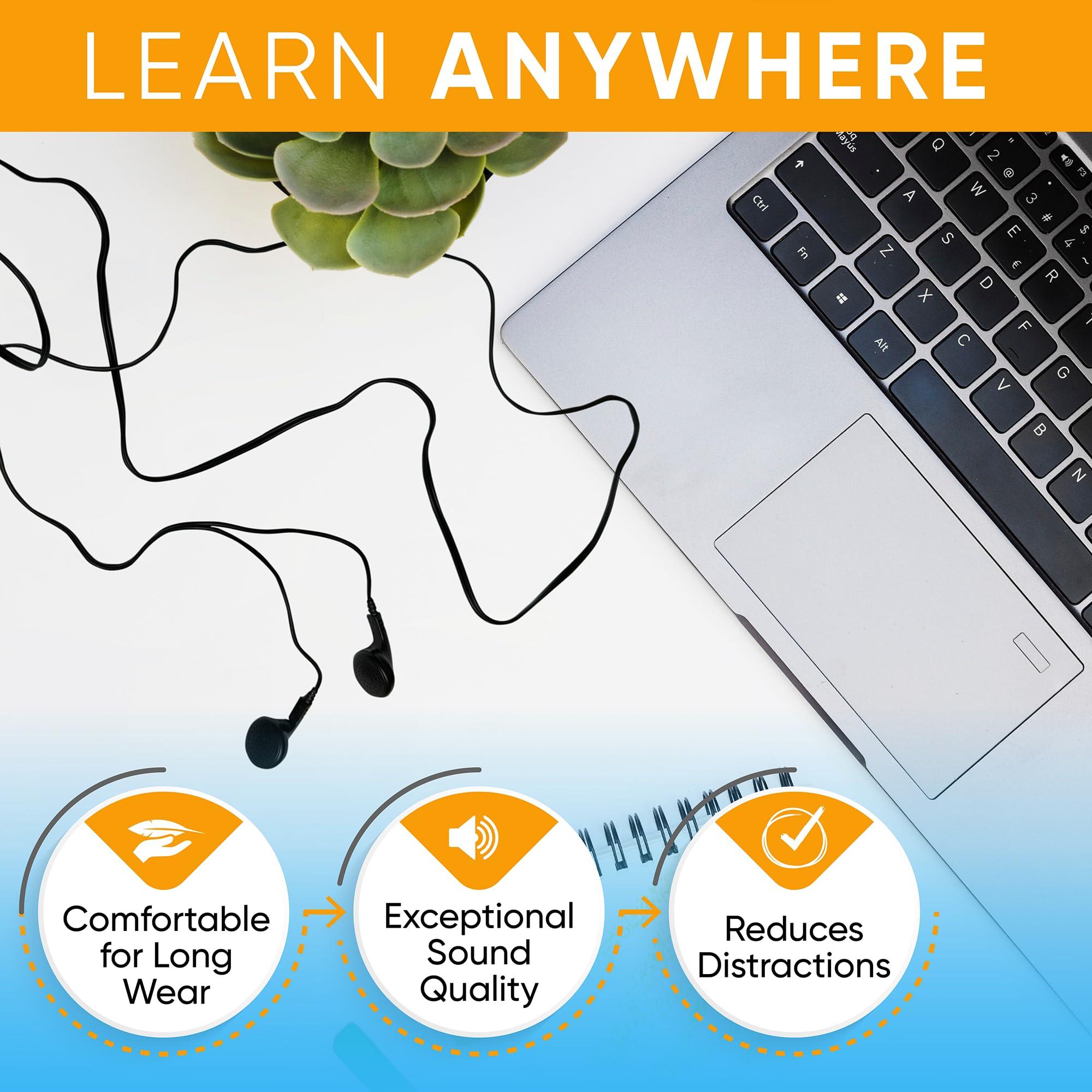 Redskypower 100 Pack Bulk Headphones, Wired Earphones for Kids, Teens, Adults, Affordable In-Ear with 3.5mm Plug, Perfect for Schools, Classrooms, Libraries, Museums, Multipack for Wholesale, Multi Color