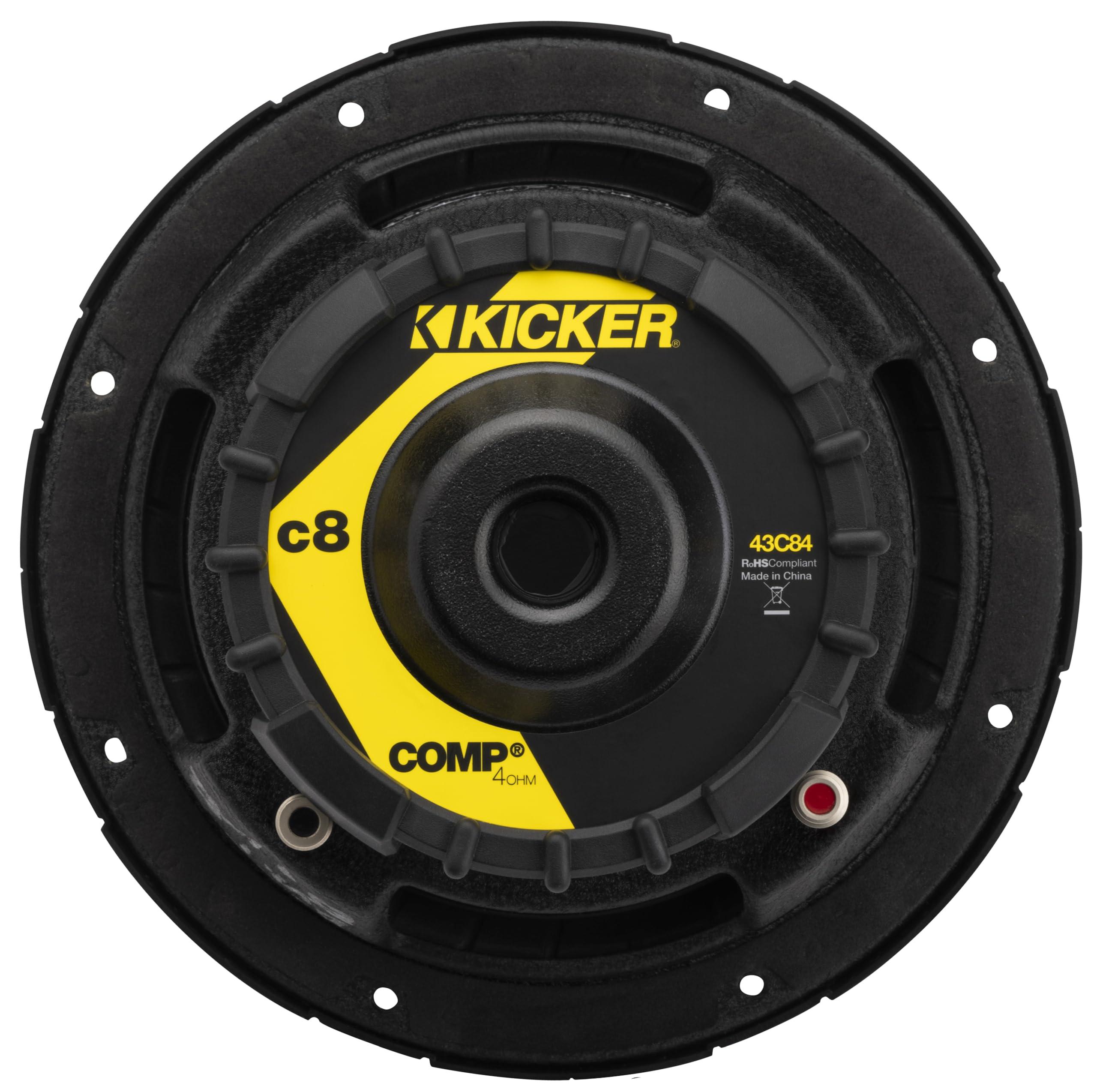 KICKER Kicker 43C84 Comp 8\" Subwoofer, Single Voice Coil, 4-Ohm