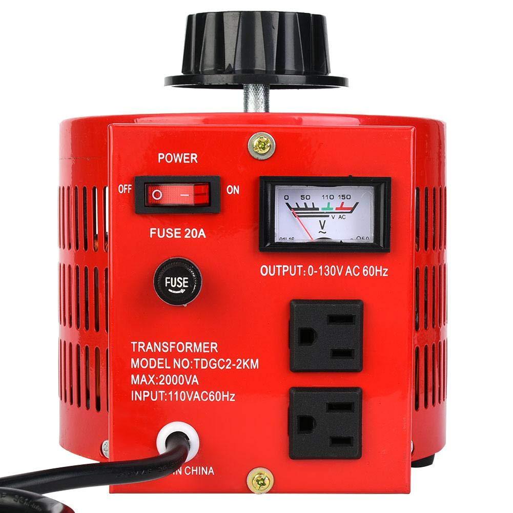 EVTSCAN AC 110V 2000W Voltage Regulator, Automatic Single Phase Variable Transformer Power Supply Output 0~130V 20A, for Science L Film Video Lighting Applications