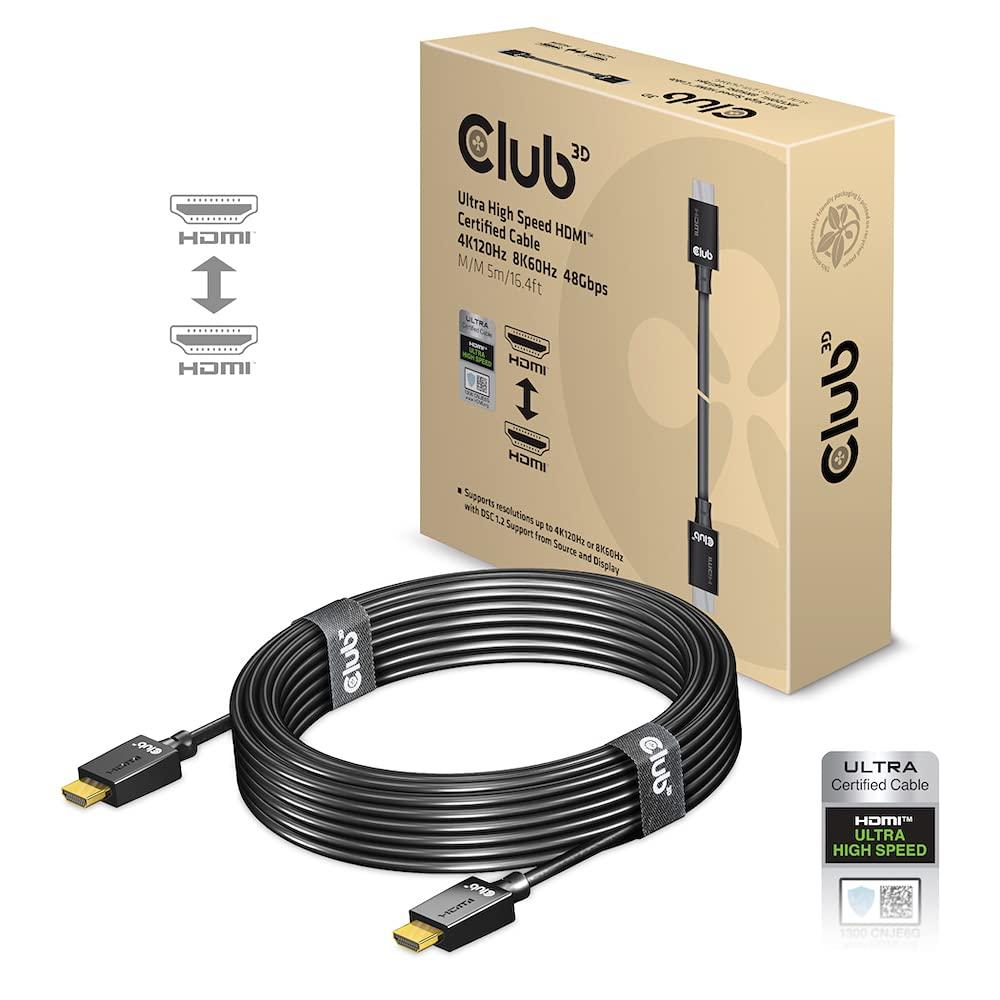 Club 3D Club 3D CAC-1375 Ultra High Speed HDMI 2.1 Certified Cable 4K 120Hz 8K 60Hz M/M 5m - 16.6ft