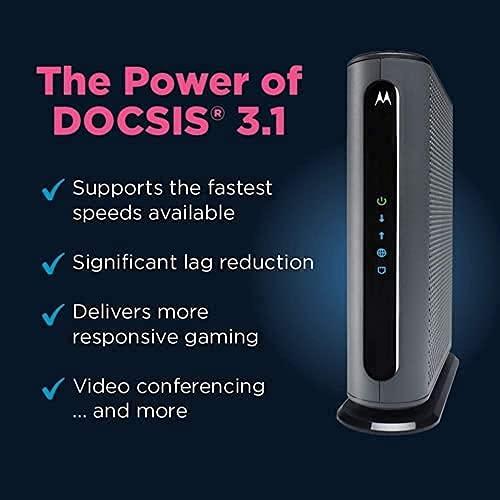 Motorola Motorola MG8702 | DOCSIS 3.1 Cable Modem + Wi-Fi Router (High Speed Combo) with Intelligent Power Boost | AC3200 Wi-Fi Speed | Approved for Comcast Xfinity, Cox, and Charter Spectrum