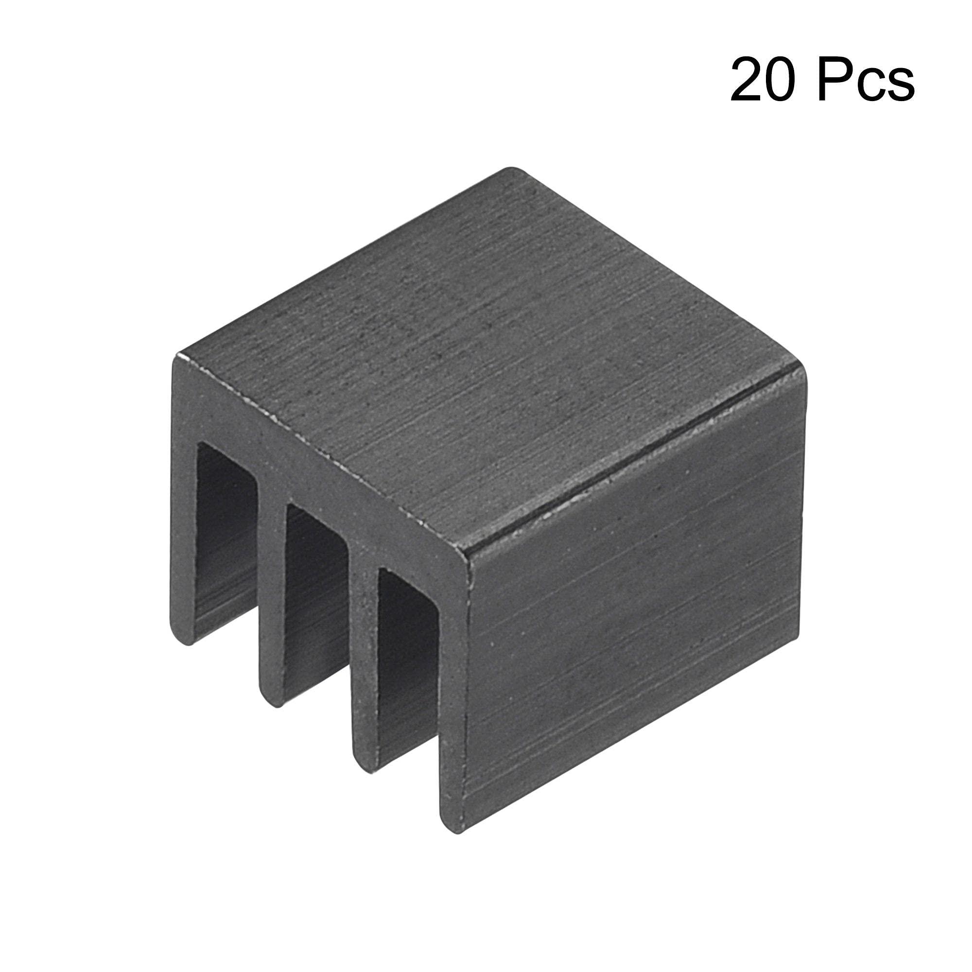 uxcell uxcell 7x7x6mm Aluminum Heatsink Electronics Cooler for MOS IC Chip Black 20 Pcs