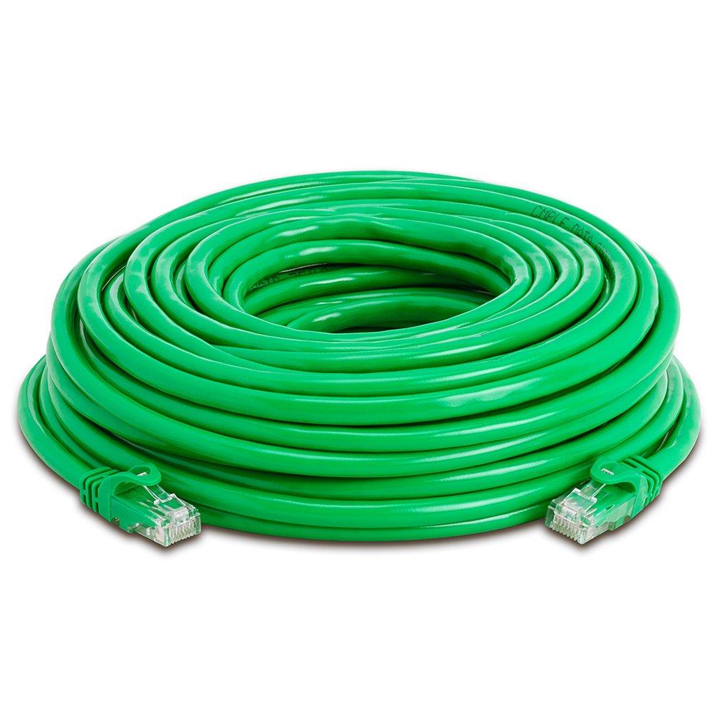 Cmple Cmple - Cat 6 Ethernet Cable 50 ft, Cat6 Patch Cables 10Gbps LAN Cable, 550MHz Network Cable, RJ45 Connectors, Compatible with Gaming Computer, Laptop, Modem, Router, HDTV, Gaming Console - Green