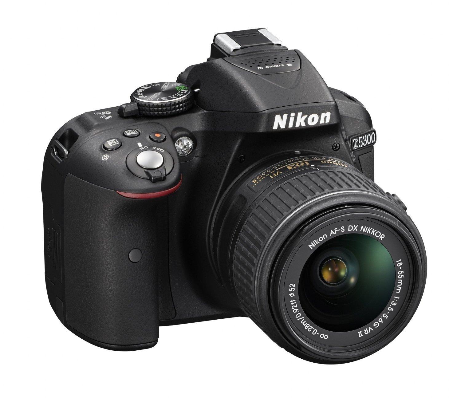 Nikon Nikon D5300 24.2 MP CMOS Digital SLR Camera with 18-55mm f/3.5-5.6G ED VR Auto Focus-S DX NIKKOR Zoom Lens (Black)